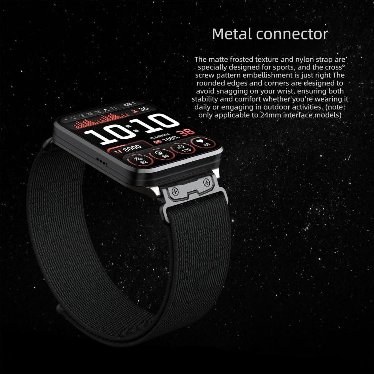 Explorer Metal Connector Nylon Loop Watch Band, For Garmin Venu X1