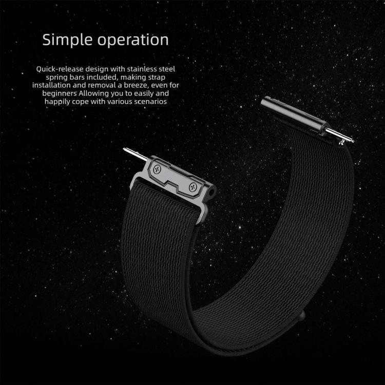 Explorer Metal Connector Nylon Loop Watch Band, For Garmin Venu X1