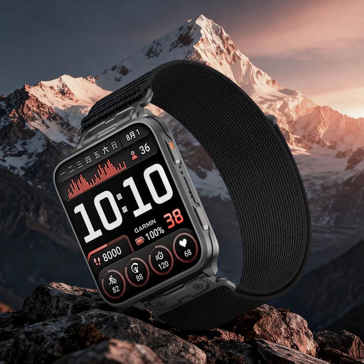 Explorer Metal Connector Nylon Loop Watch Band, For Garmin Venu X1