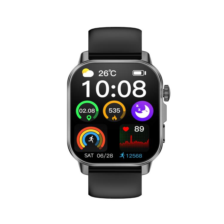 ET571 2.0 inch Color Screen BT Smart Watch Silicone Strap, Support Health Monitoring / ECG