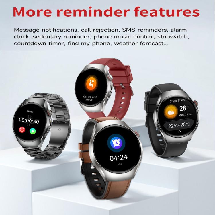 ET460 1.47 inch Color Screen BT Calling Smart Watch Steel Strap, Support Health Monitoring / ECG