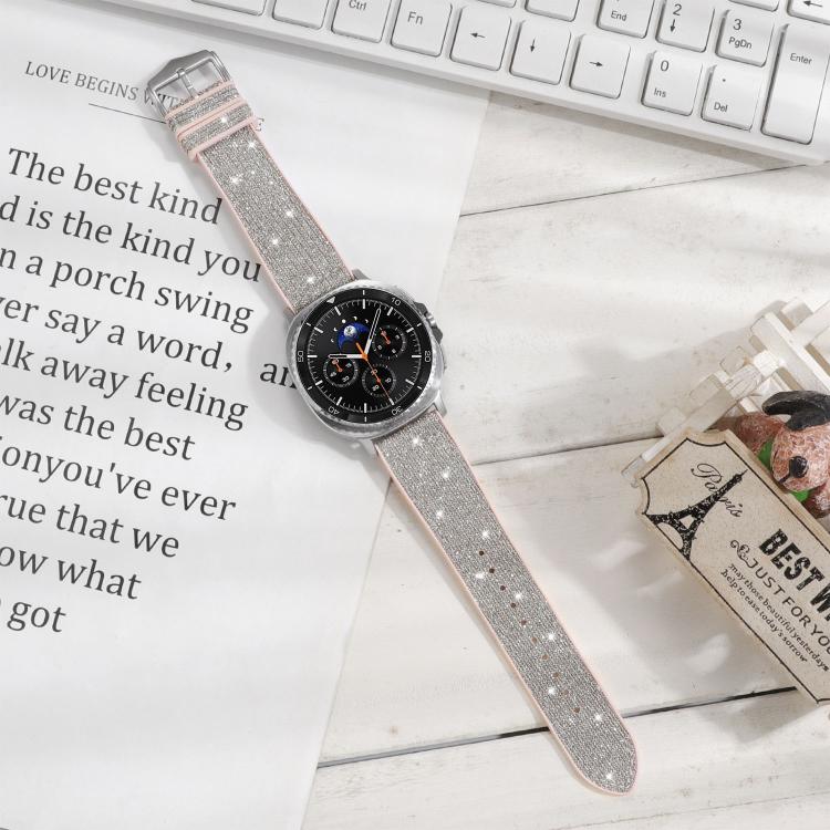 Glitter Skin Vegan Leather Silicone Watch Band, For Samsung Galaxy Watch8 / Watch8 Classic