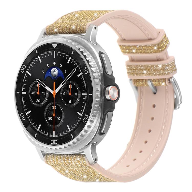 Glitter Skin Vegan Leather Silicone Watch Band, For Samsung Galaxy Watch8 / Watch8 Classic