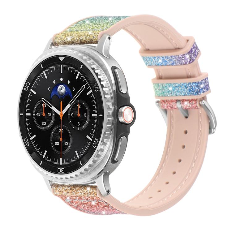 Glitter Skin Vegan Leather Silicone Watch Band, For Samsung Galaxy Watch8 / Watch8 Classic