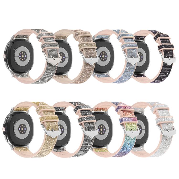 Glitter Skin Vegan Leather Silicone Watch Band, For Samsung Galaxy Watch8 / Watch8 Classic