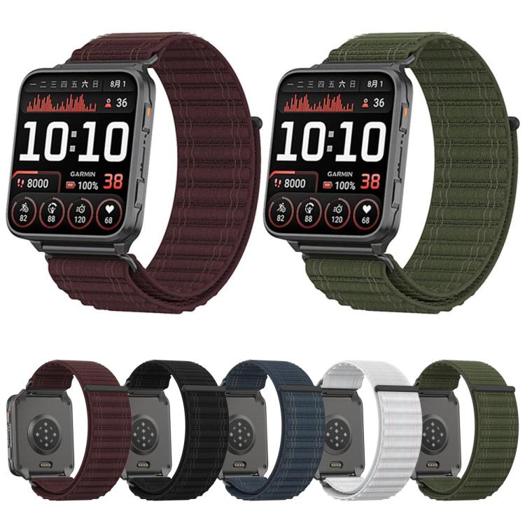 Mountain Wave Pattern Loop Nylon Watch Band, For Garmin Venu X1