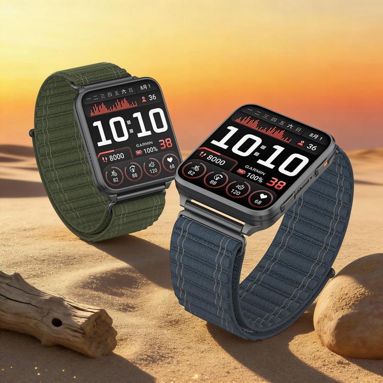 Mountain Wave Pattern Loop Nylon Watch Band, For Garmin Venu X1