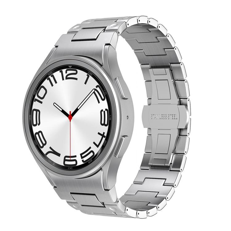 Push Button Mechanical Style Butterfly Clasp Metal Watch Band, For Samsung Galaxy Watch FE / 7 / 6 / 5 / 4