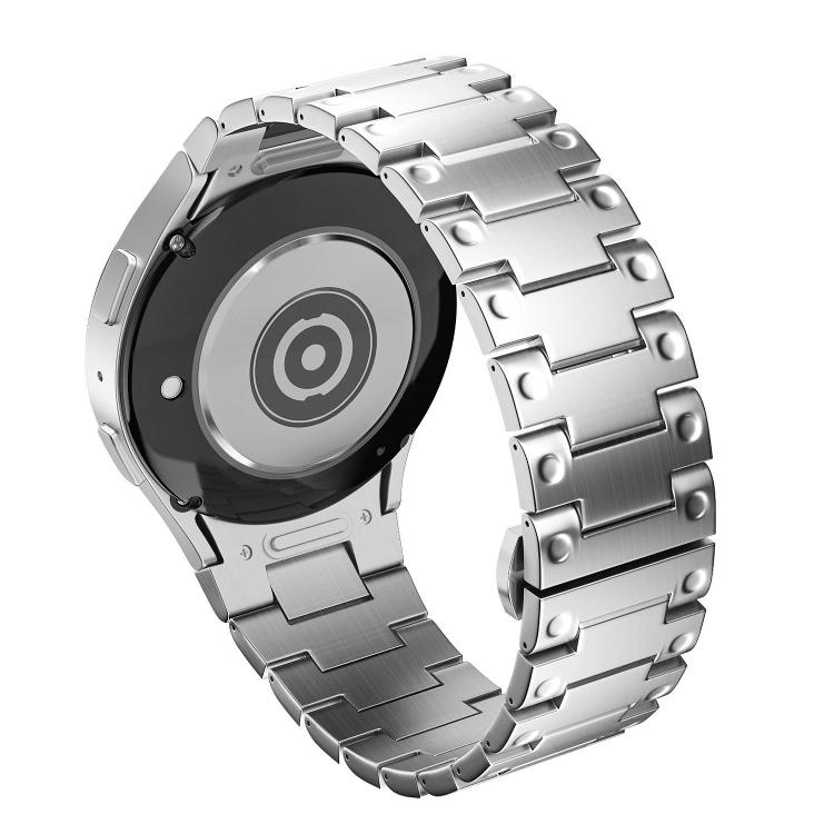Push Button Mechanical Style Butterfly Clasp Metal Watch Band, For Samsung Galaxy Watch FE / 7 / 6 / 5 / 4