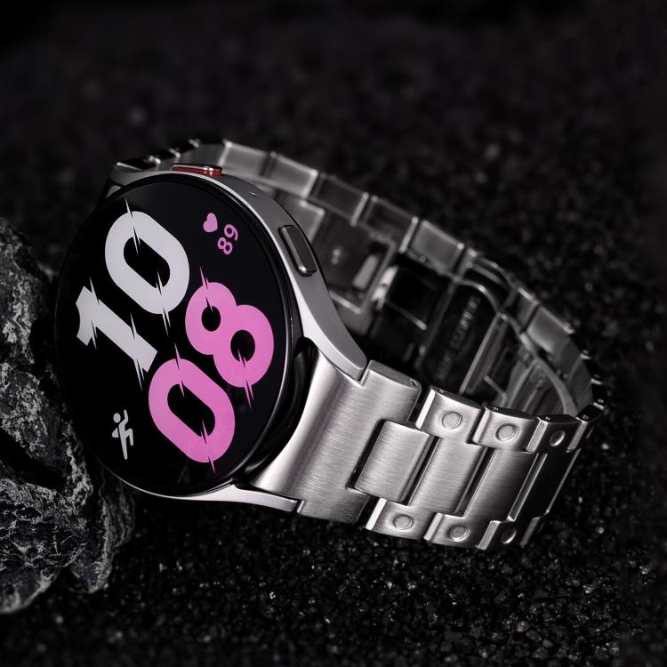 Push Button Mechanical Style Butterfly Clasp Metal Watch Band, For Samsung Galaxy Watch FE / 7 / 6 / 5 / 4