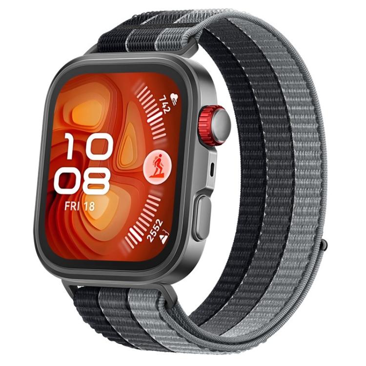 Triple-Loop Nylon Woven Hook and Loop Fastener Watch Band, For Huawei Watch Fit 5 / Fit 5 Pro / Fit 4