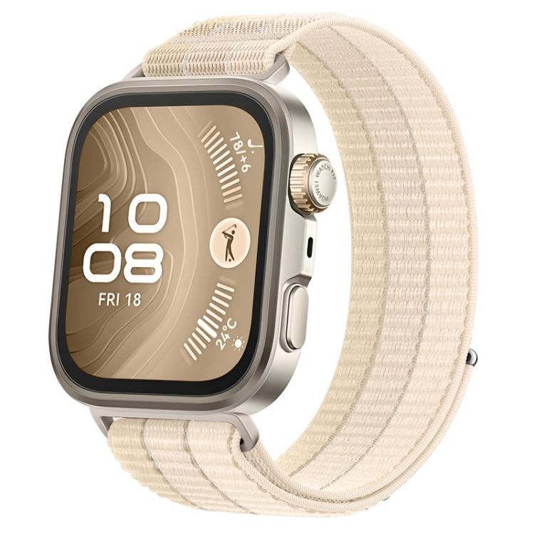 Triple-Loop Nylon Woven Hook and Loop Fastener Watch Band, For Huawei Watch Fit 5 / Fit 5 Pro / Fit 4