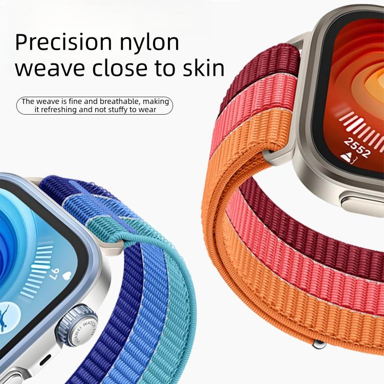 Triple-Loop Nylon Woven Hook and Loop Fastener Watch Band, For Huawei Watch Fit 5 / Fit 5 Pro / Fit 4