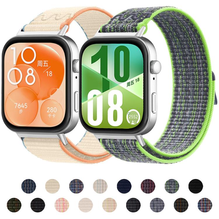 Nylon Woven Hook And Loop Fastener Watch Band, For Huawei Watch Fit 4 Pro / Fit 4 / Fit 3