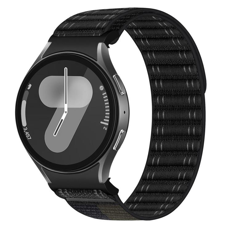 Press Button Wave Texture Nylon Hook And Loop Fastener Watch Band, For Samsung Galaxy Watch FE / 7 / 6 / 5 / 4