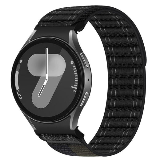 Press Button Wave Texture Nylon Hook And Loop Fastener Watch Band, For Samsung Galaxy Watch FE / 7 / 6 / 5 / 4