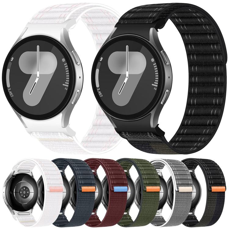 Press Button Wave Texture Nylon Hook And Loop Fastener Watch Band, For Samsung Galaxy Watch FE / 7 / 6 / 5 / 4