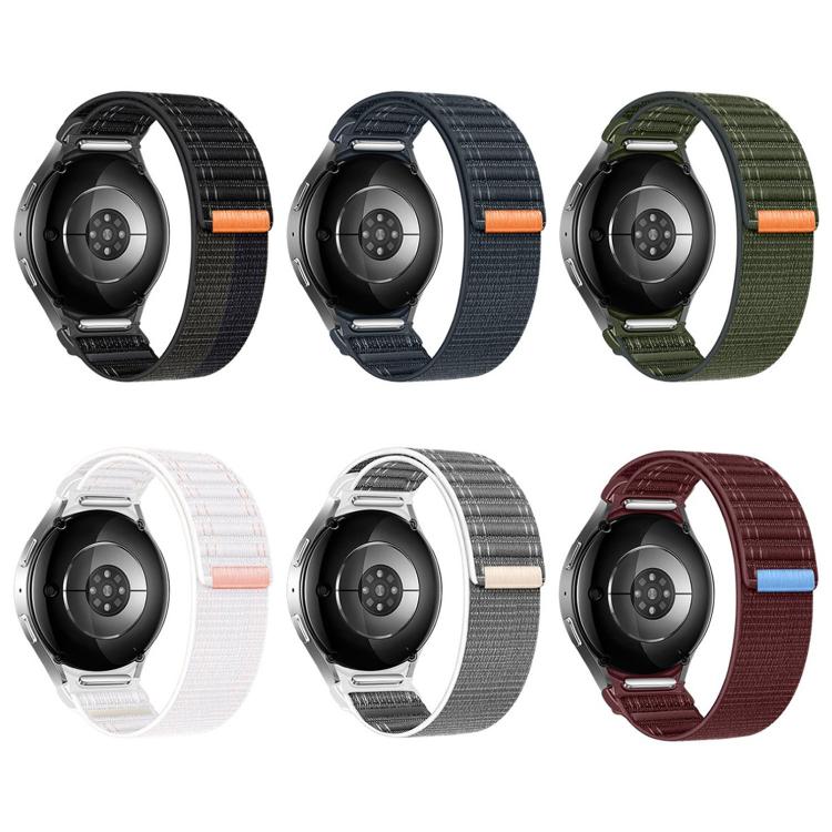 Press Button Wave Texture Nylon Hook And Loop Fastener Watch Band, For Samsung Galaxy Watch FE / 7 / 6 / 5 / 4