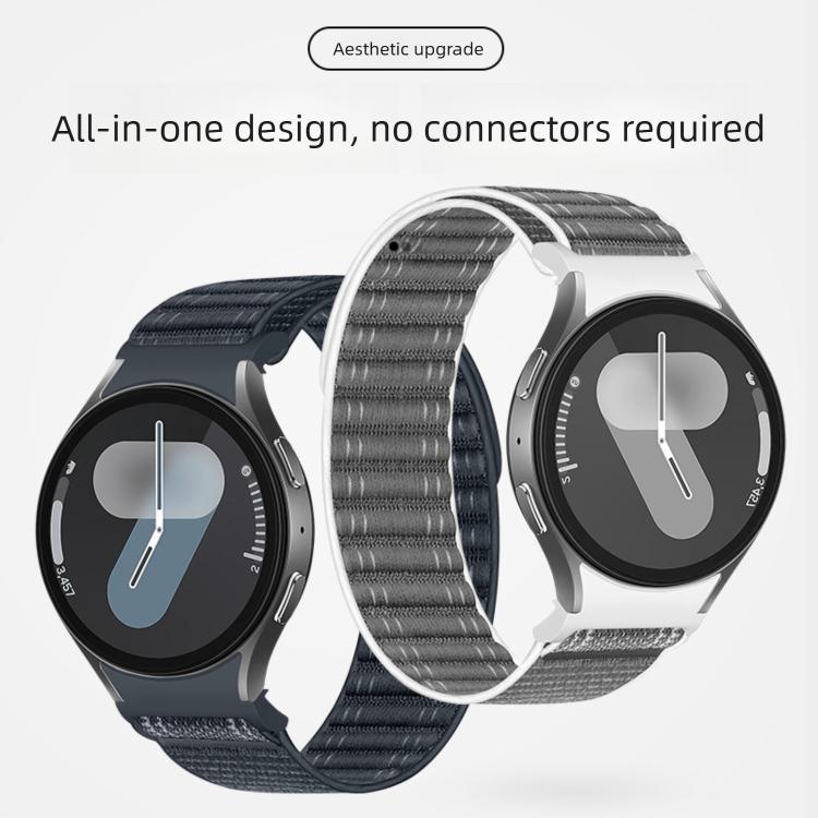 Press Button Wave Texture Nylon Hook And Loop Fastener Watch Band, For Samsung Galaxy Watch FE / 7 / 6 / 5 / 4