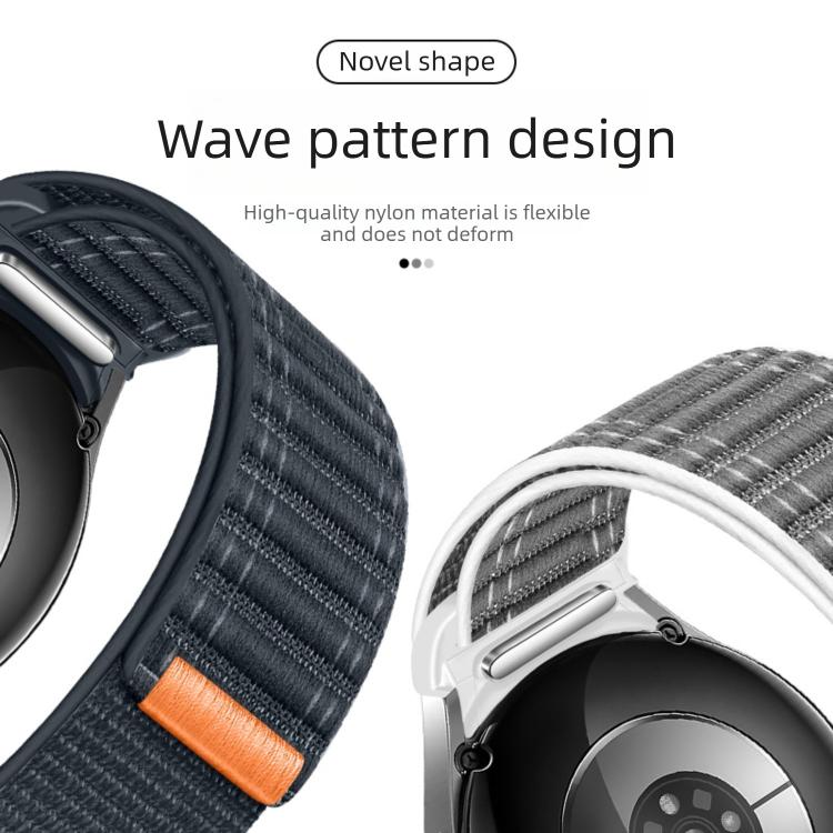 Press Button Wave Texture Nylon Hook And Loop Fastener Watch Band, For Samsung Galaxy Watch FE / 7 / 6 / 5 / 4