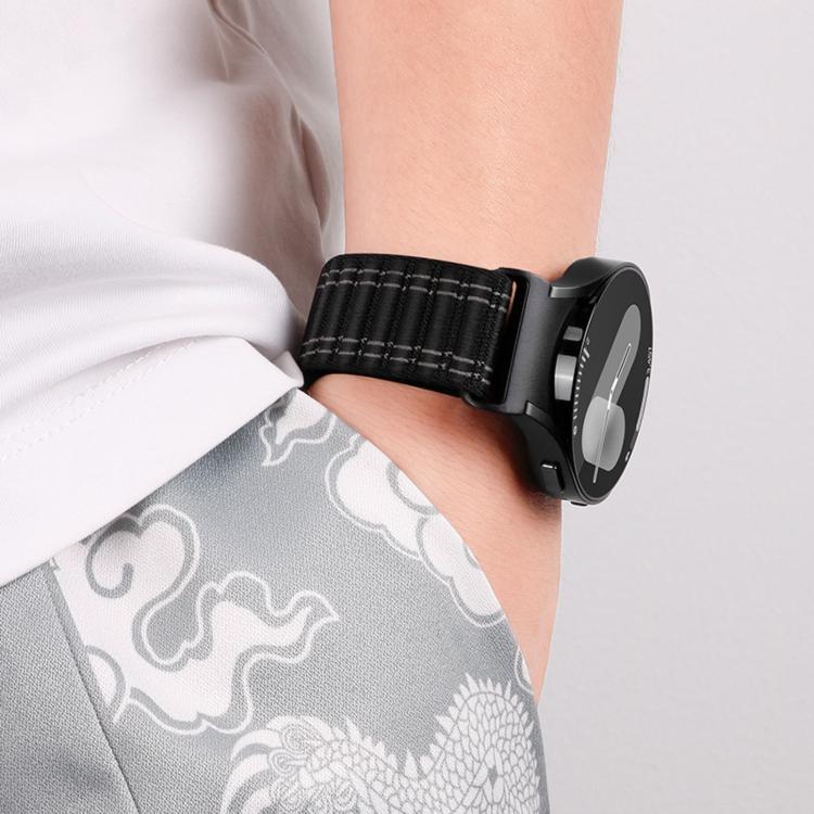 Press Button Wave Texture Nylon Hook And Loop Fastener Watch Band, For Samsung Galaxy Watch FE / 7 / 6 / 5 / 4
