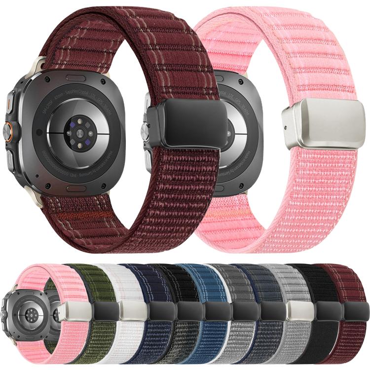 Magnetic Buckle Wave Pattern Nylon Watch Band, For Samsung Galaxy Watch Ultra 47mm / Ultra 2025