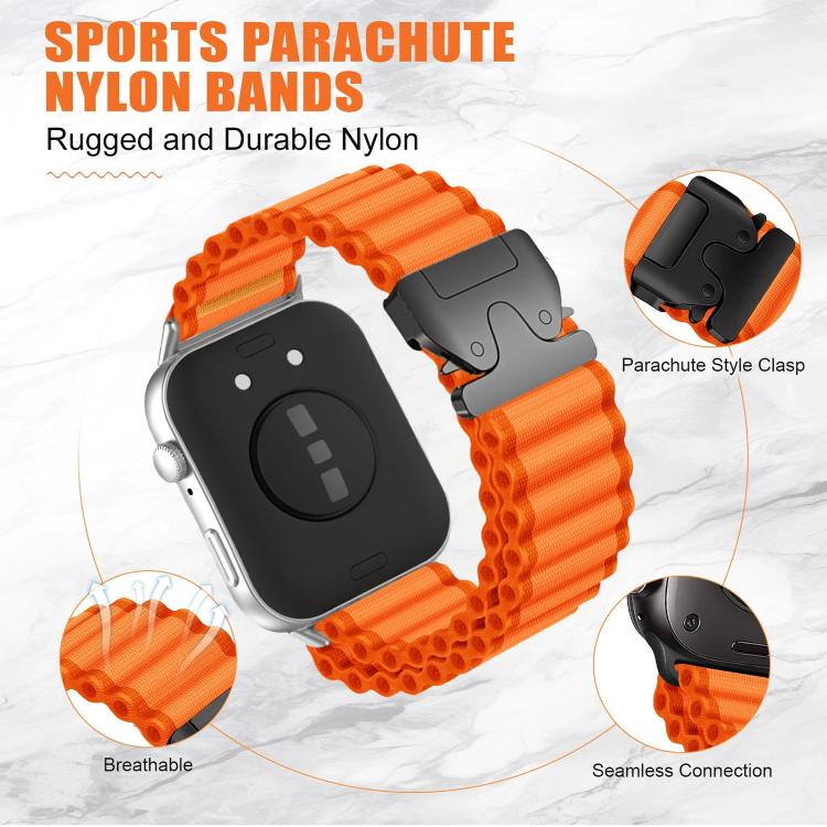 Parachute Buckle Off Road Wide Ribbed Nylon Watch Band, For Huawei Watch Fit 5 / Fit 5 Pro / Fit 4
