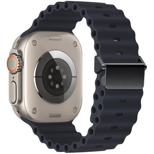 Refurbished Magnetic Buckle Ocean Silicone Watch Band, For Apple Watch 46mm / 49mm / 45mm / 44mm, For Apple Watch 42mm / 41mm / 40mm / 38mm