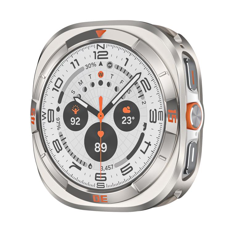 Time Pattern Metal Aluminium Alloy PC Watch Protective Cover, For Samsung Galaxy Watch Ultra 47mm