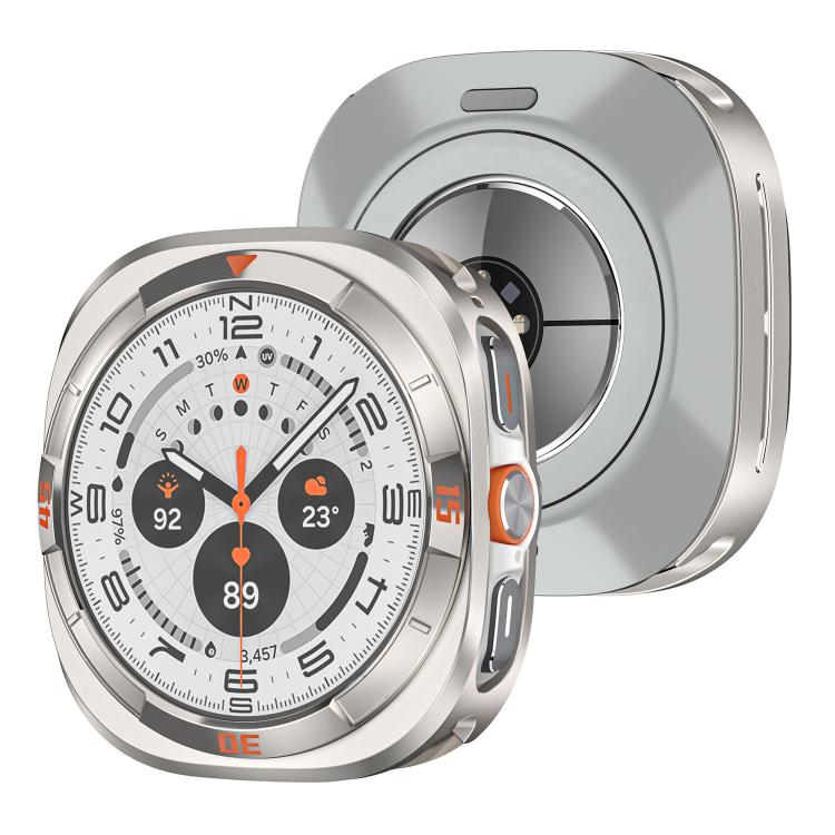 Time Pattern Metal Aluminium Alloy PC Watch Protective Cover, For Samsung Galaxy Watch Ultra 47mm