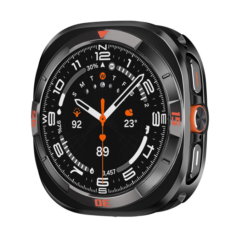 Time Pattern Metal Aluminium Alloy PC Watch Protective Cover, For Samsung Galaxy Watch Ultra 47mm