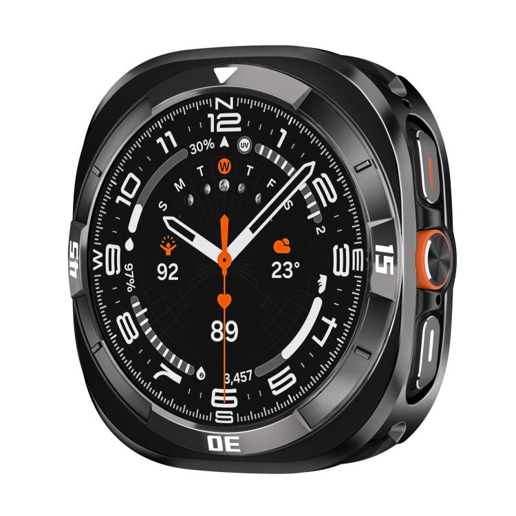Time Pattern Metal Aluminium Alloy PC Watch Protective Cover, For Samsung Galaxy Watch Ultra 47mm
