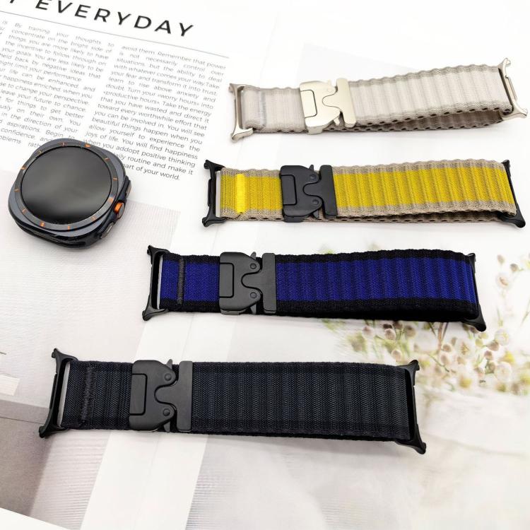 Parachute Buckle Off Road Wide Ribbed Nylon Watch Band, For Samsung Galaxy Watch Ultra 47mm / Ultra 2025