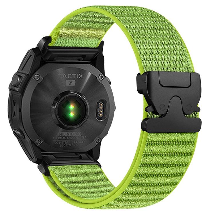 Parachute Buckle Mountain Pattern Woven Nylon Metal Tip Watch Band, For Gamin 26mm, For Gamin 22mm, For Gamin 20mm