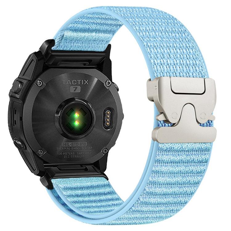 Parachute Buckle Mountain Pattern Woven Nylon Metal Tip Watch Band, For Gamin 26mm, For Gamin 22mm, For Gamin 20mm