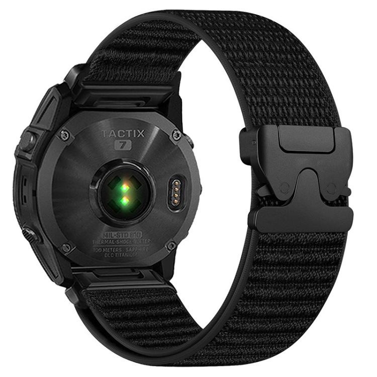 Parachute Buckle Mountain Pattern Woven Nylon Metal Tip Watch Band, For Gamin 26mm, For Gamin 22mm, For Gamin 20mm