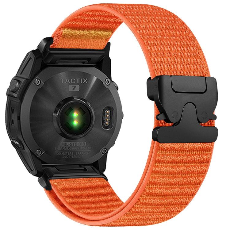 Parachute Buckle Mountain Pattern Woven Nylon Metal Tip Watch Band, For Gamin 26mm, For Gamin 22mm, For Gamin 20mm