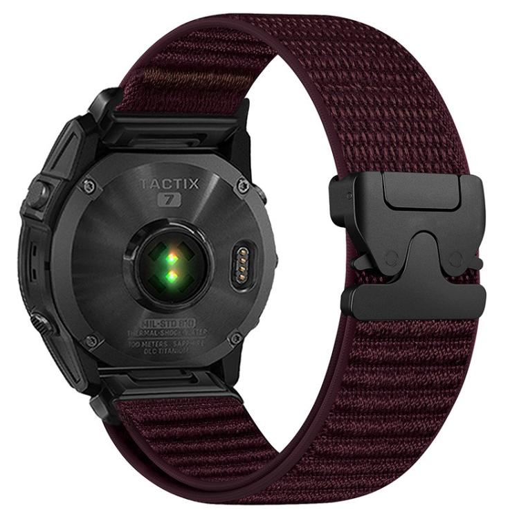 Parachute Buckle Mountain Pattern Woven Nylon Metal Tip Watch Band, For Gamin 26mm, For Gamin 22mm, For Gamin 20mm