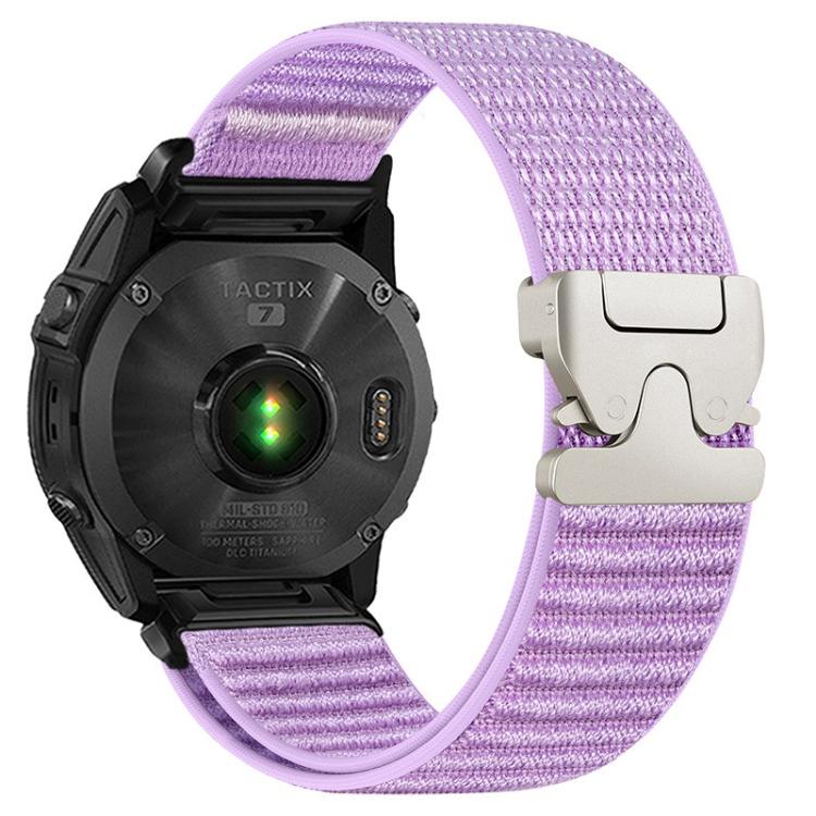 Parachute Buckle Mountain Pattern Woven Nylon Metal Tip Watch Band, For Gamin 26mm, For Gamin 22mm, For Gamin 20mm