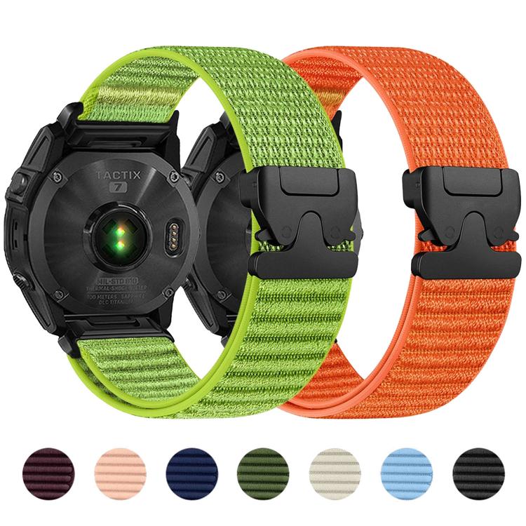 Parachute Buckle Mountain Pattern Woven Nylon Metal Tip Watch Band, For Gamin 26mm, For Gamin 22mm, For Gamin 20mm