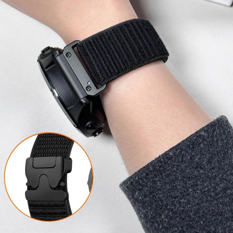 Parachute Buckle Mountain Pattern Woven Nylon Metal Tip Watch Band, For Gamin 26mm, For Gamin 22mm, For Gamin 20mm