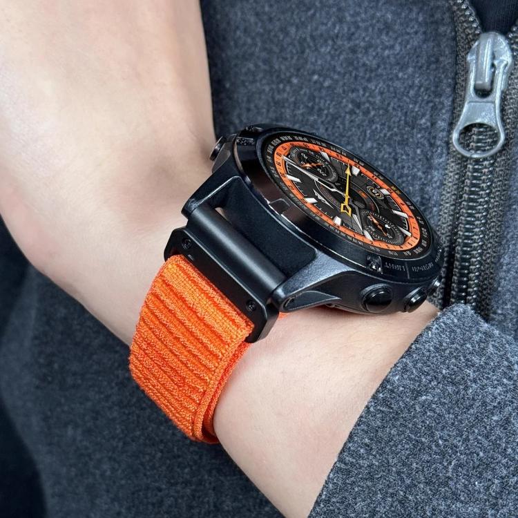 Parachute Buckle Mountain Pattern Woven Nylon Metal Tip Watch Band, For Gamin 26mm, For Gamin 22mm, For Gamin 20mm