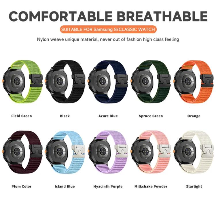 Parachute Buckle Mountain Pattern Woven Nylon Metal Tip Watch Band, For Samsung Galaxy Watch8 / Watch8 Classic