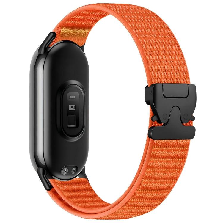 Parachute Buckle Mountain Pattern Woven Nylon Metal Tip Watch Band, For Xiaomi Smart Band 10 / 9 / 8