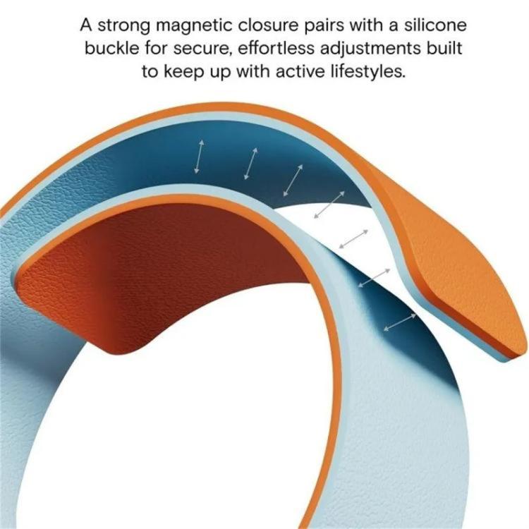 Color-blocking Litchi Texture Magnetic Silicone Watch Band, For Apple Watch 46mm / 49mm / 45mm / 44mm, For Apple Watch 42mm / 41mm / 40mm / 38mm
