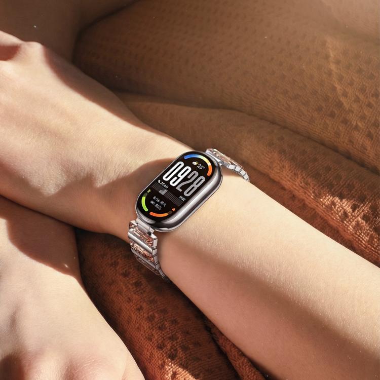Diamond Stainless Steel Metal Watch Band, For Xiaomi Smart Band 10 / 9 / 8
