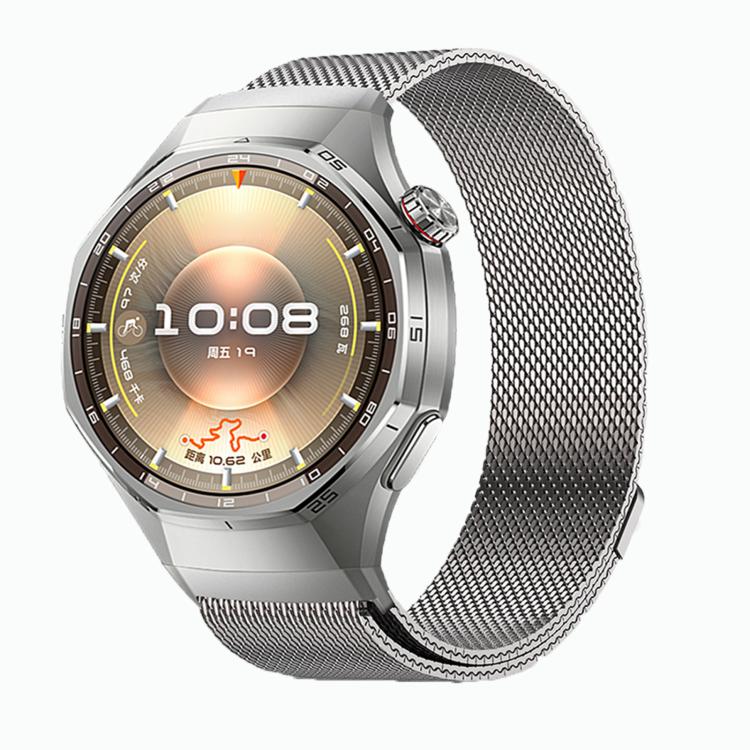 Press Button Seamless Interface Milanese Magnetic Stainless Steel Watch Band, For Huawei Watch GT 6 Pro