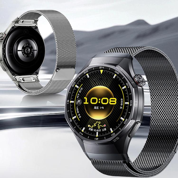 Press Button Seamless Interface Milanese Magnetic Stainless Steel Watch Band, For Huawei Watch GT 6 Pro