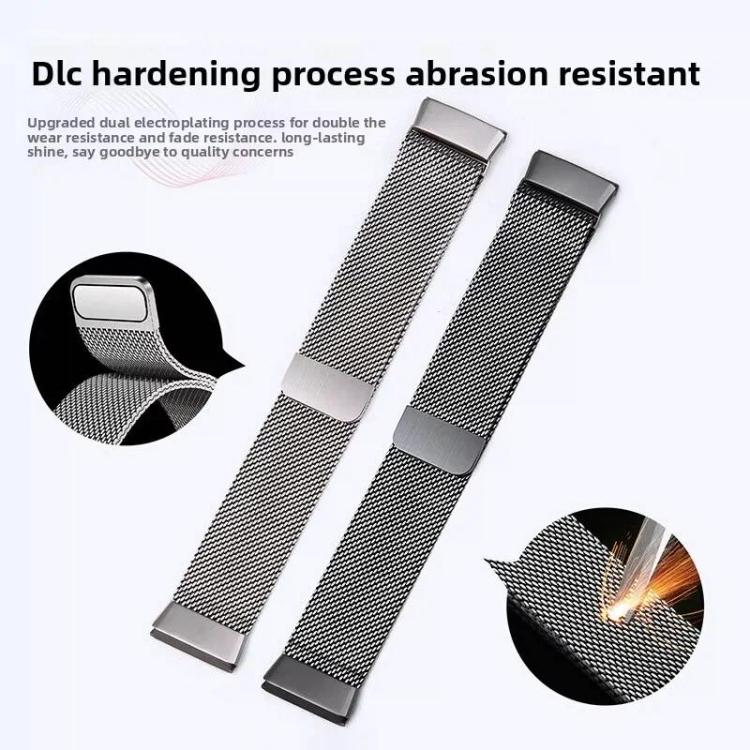 Press Button Seamless Interface Milanese Magnetic Stainless Steel Watch Band, For Huawei Watch GT 6 Pro