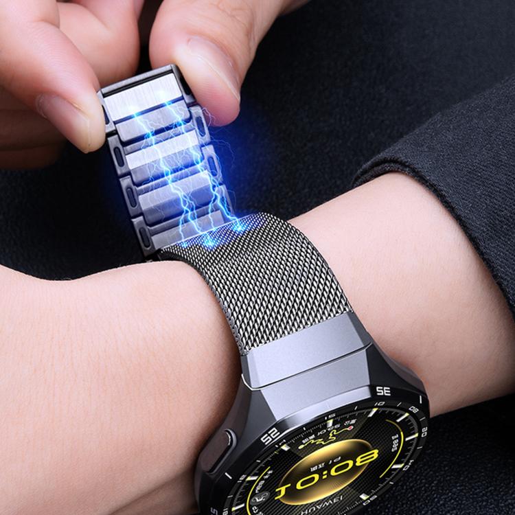 Press Button Seamless Interface I-shaped Magnetic Stainless Steel Watch Band, For Huawei Watch GT 6 Pro